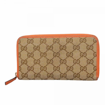 Gucci Wallet GG Canvas Beige Brown Orange Red Gold