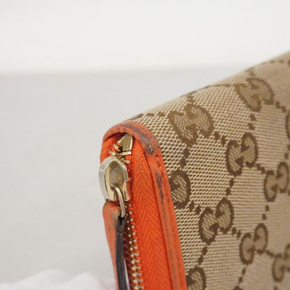 Gucci Wallet GG Canvas Beige Brown Orange Red Gold — view 6