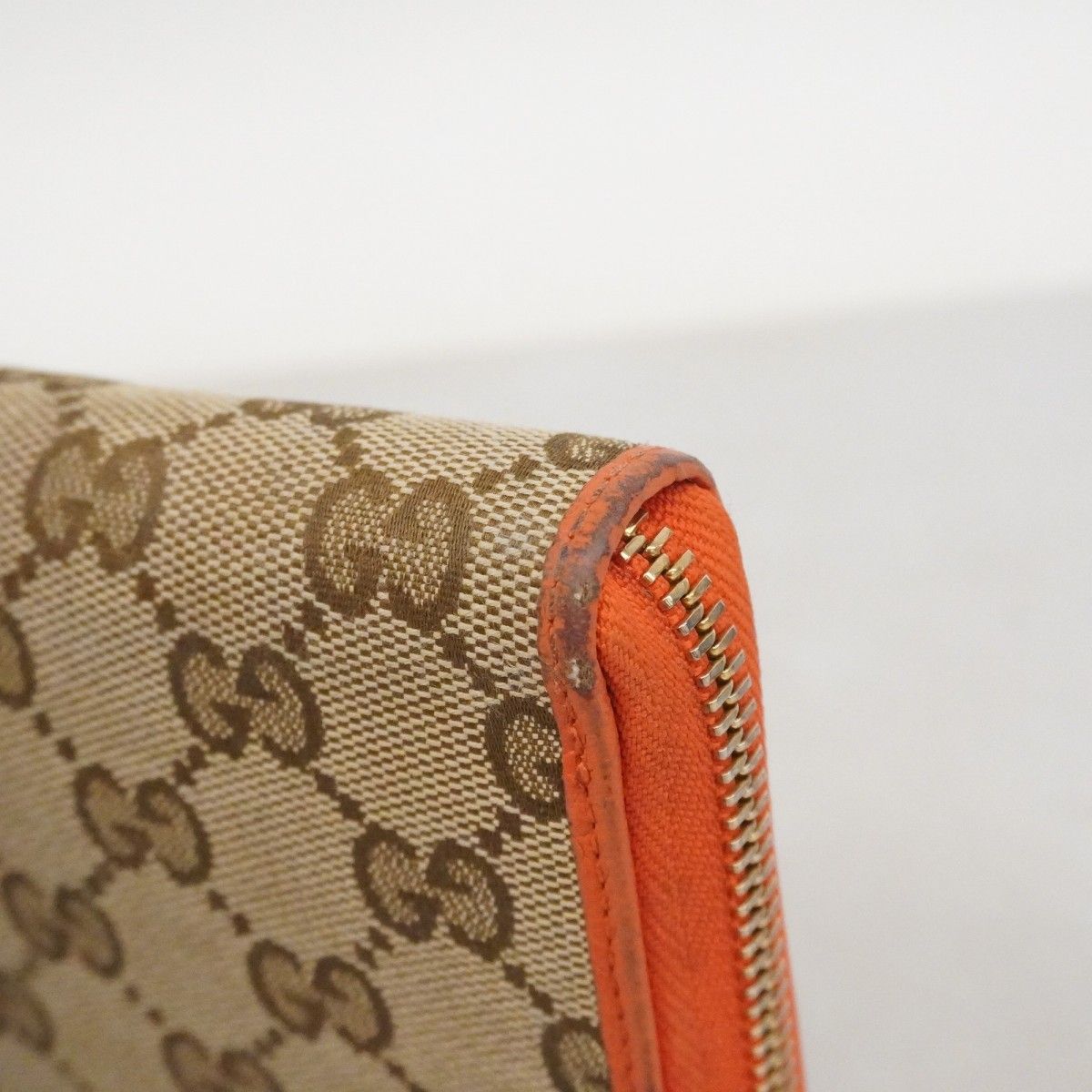 Gucci Wallet GG Canvas Beige Brown Orange Red Gold — view 5