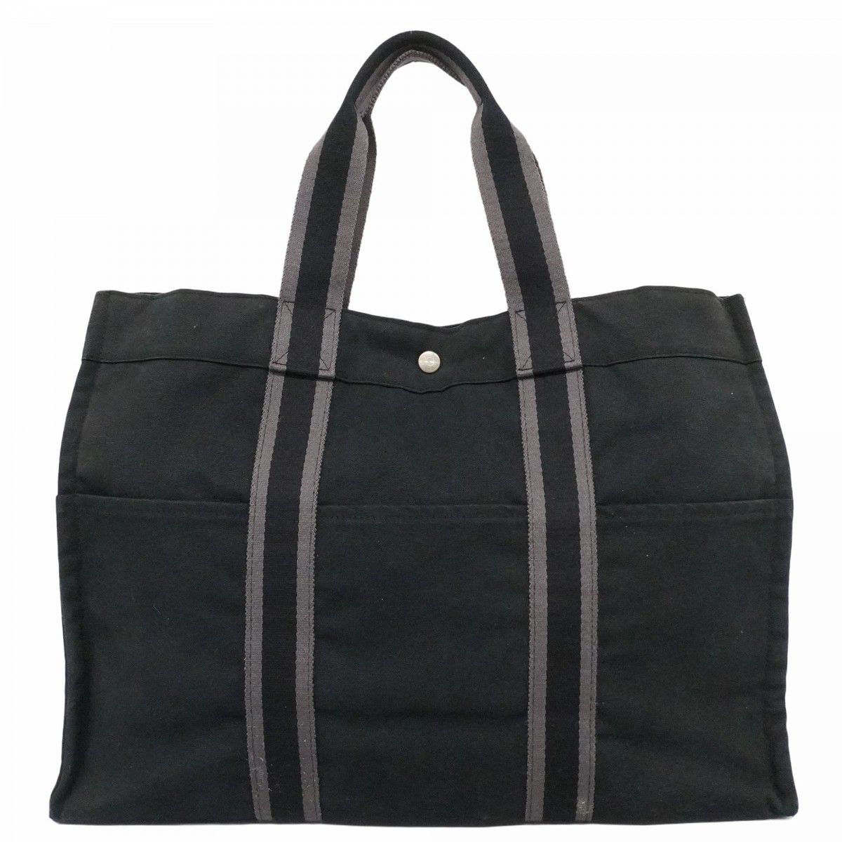 Hermes Tote Fourre Tout GM Canvas Black Silver