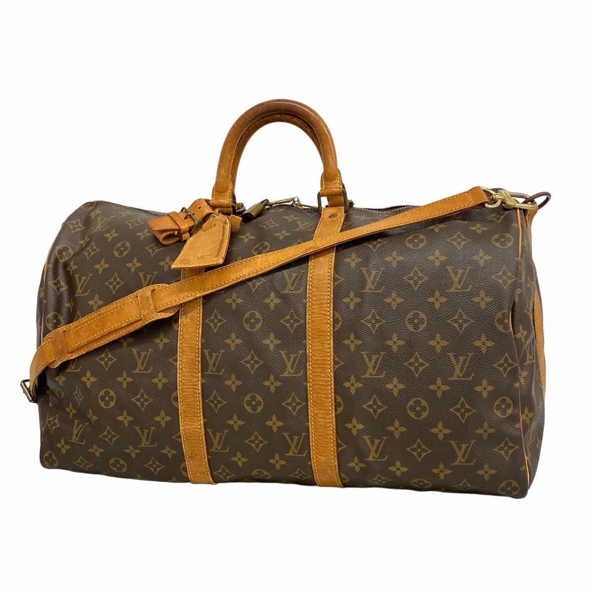 Louis Vuitton Boston Bag Monogram Keepall Bandouliere 50 Brown