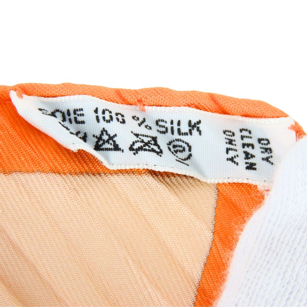 Hermes Scarf Pleated Carre Silk Orange Serenite Bamboo — view 8