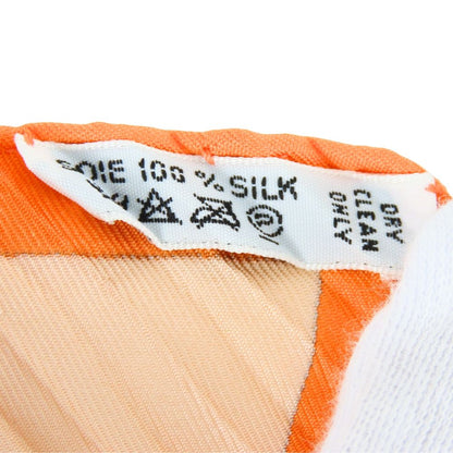 Hermes Scarf Pleated Carre Silk Orange Serenite Bamboo — view 8