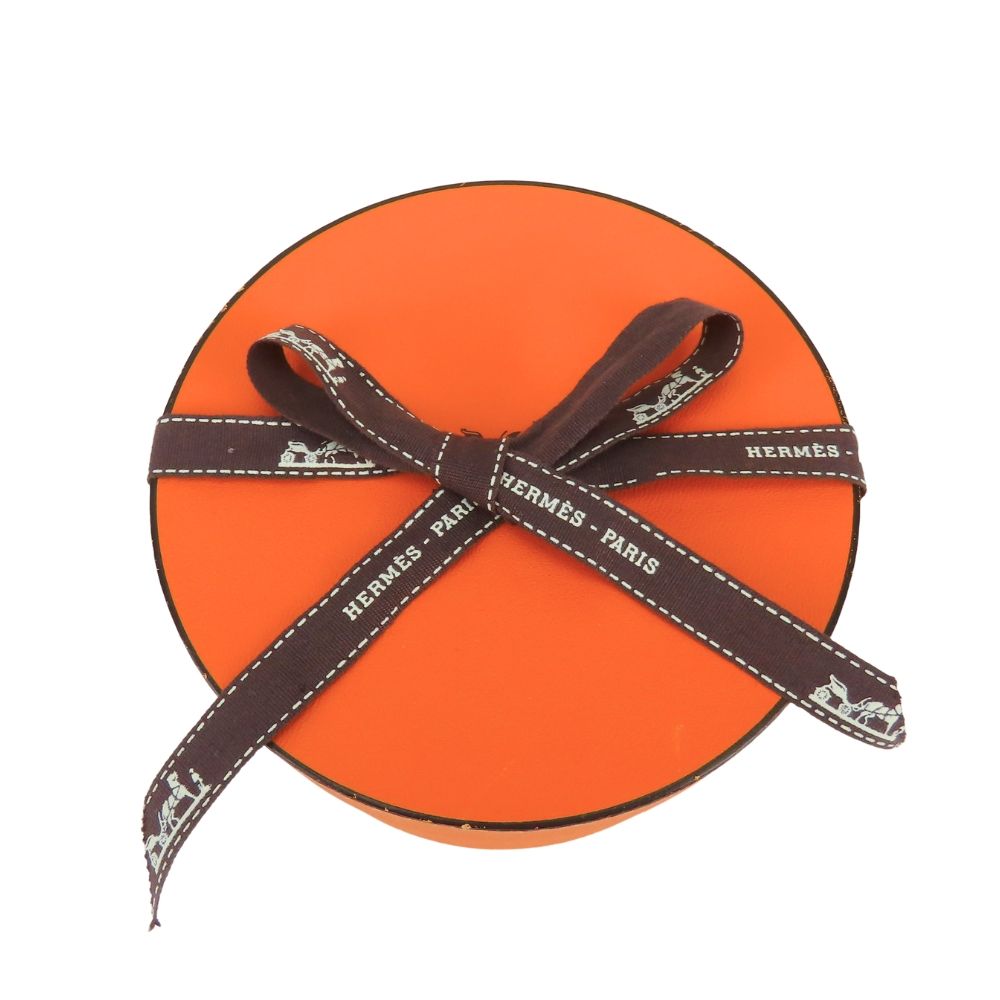 Hermes Scarf Pleated Carre Silk Orange Serenite Bamboo — view 9