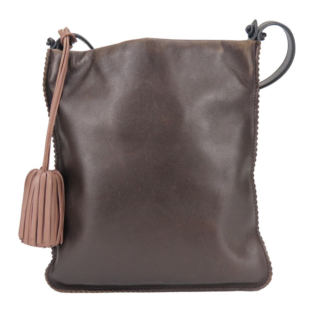 Loewe Shoulder Bag Anagram Napa Nappa Leather Dark Brown Pink Beige Crossbody — view 3