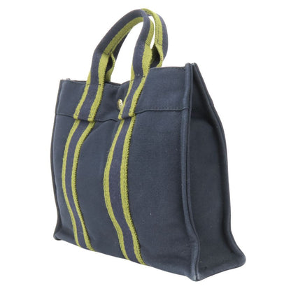 Hermes Tote Fourre Tout PM Canvas Navy Olive Daily Use — view 2