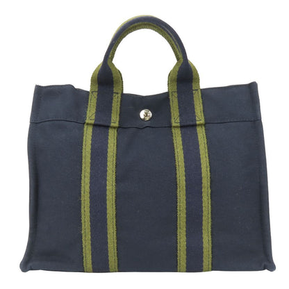 Hermes Tote Fourre Tout PM Canvas Navy Olive Daily Use — view 3