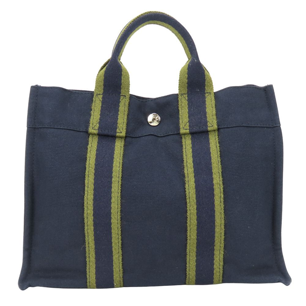 Hermes Tote Fourre Tout PM Canvas Navy Olive Daily Use