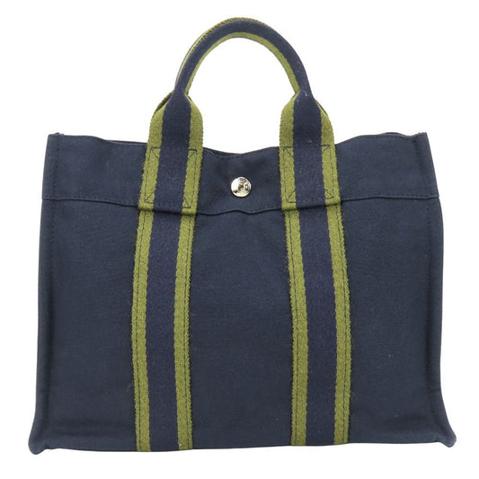 Hermes Tote Fourre Tout PM Canvas Navy Olive Daily Use