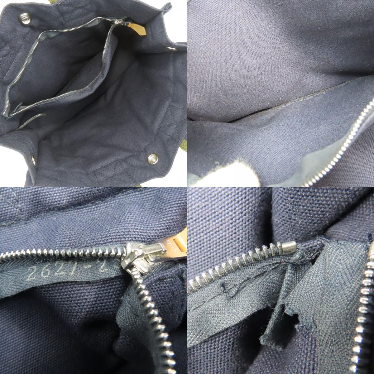 Hermes Tote Fourre Tout PM Canvas Navy Olive Daily Use — view 7