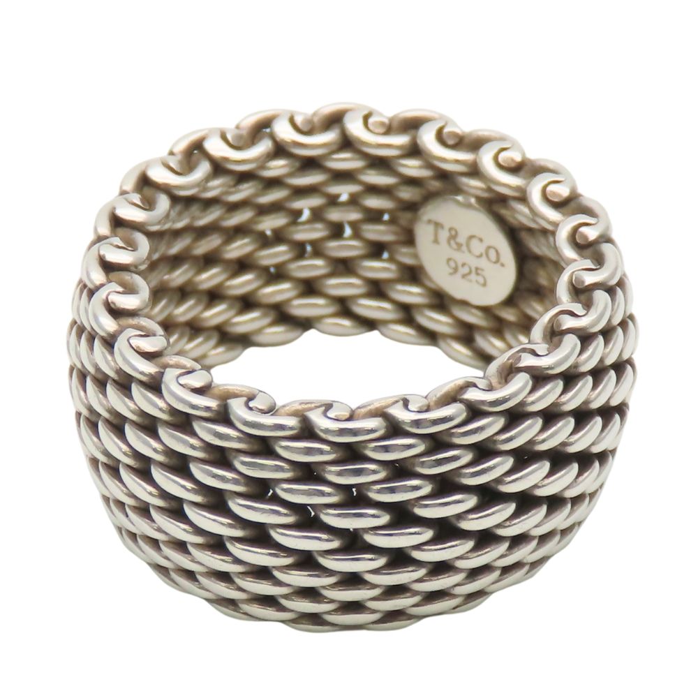 Tiffany & Co Ring Somerset 925 Sterling Silver Mesh