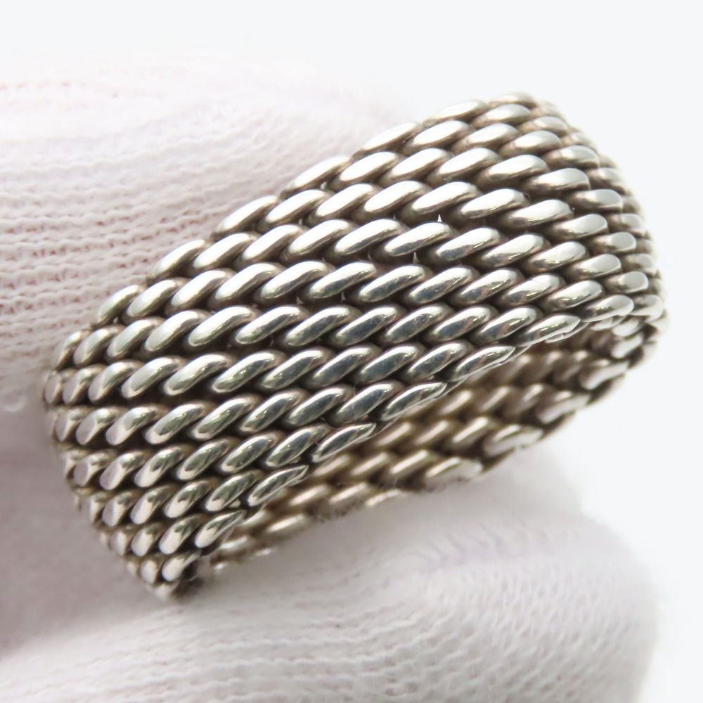 Tiffany & Co Ring Somerset 925 Sterling Silver Mesh