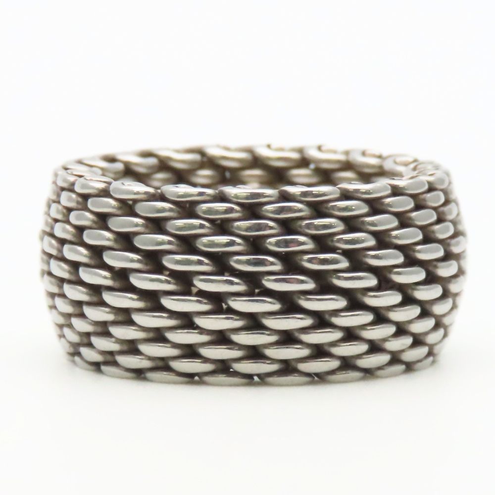 Tiffany & Co Ring Somerset 925 Sterling Silver Mesh