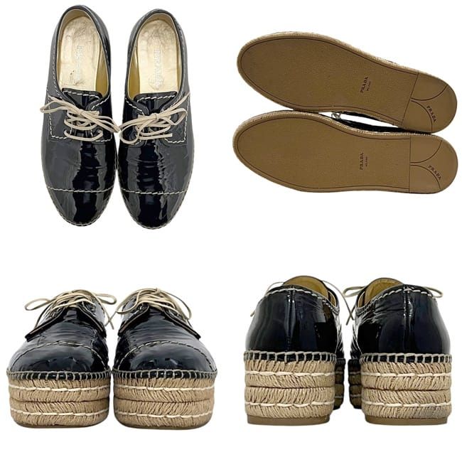 Prada Platform Espadrilles Black Shoes — view 2