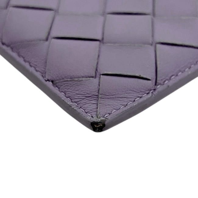 Bottega Veneta Coin Case Purple Intrecciato Purse — view 8