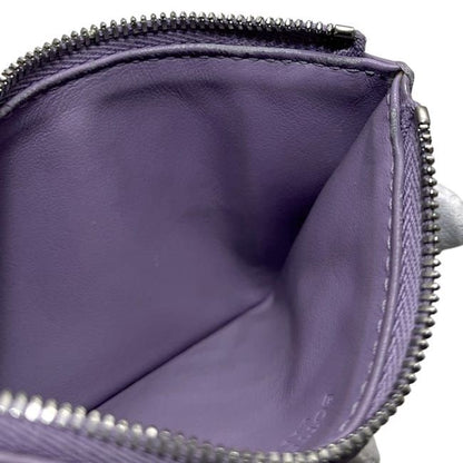 Bottega Veneta Coin Case Purple Intrecciato Purse — view 5