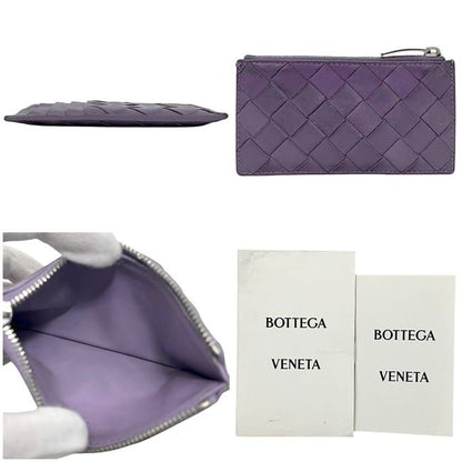 Bottega Veneta Coin Case Purple Intrecciato Purse — view 2