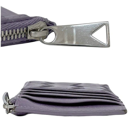 Bottega Veneta Coin Case Purple Intrecciato Purse — view 7