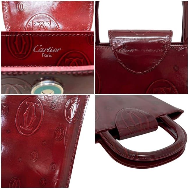 Cartier Handbag Bordeaux Red Happy Birthday Leather — view 3