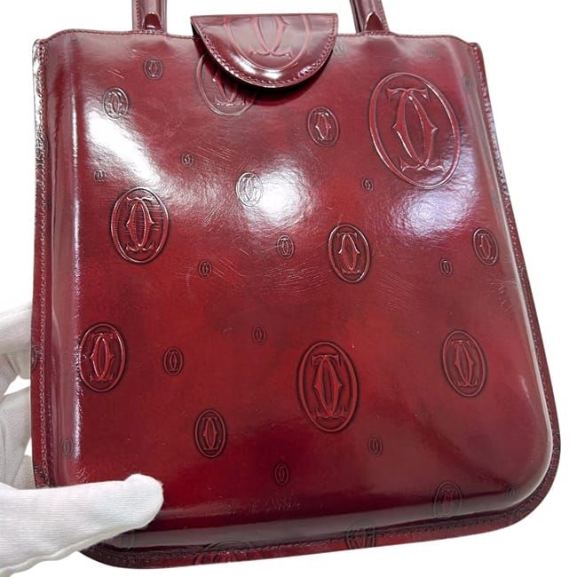 Cartier Handbag Bordeaux Red Happy Birthday Leather — view 4