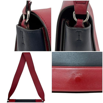 Celine Frame Shoulder Bag Red Navy Blue — view 4