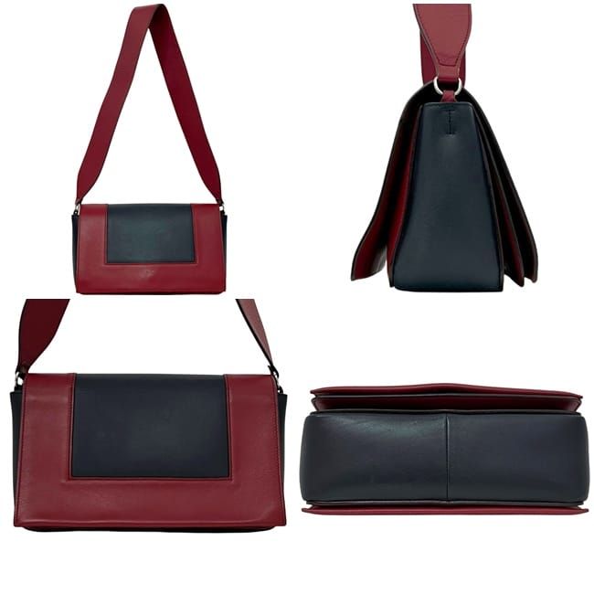 Celine Frame Shoulder Bag Red Navy Blue — view 2