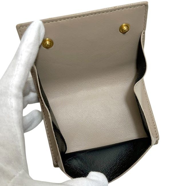 Saint Laurent Origami Trifold Wallet Beige Monogram — view 3