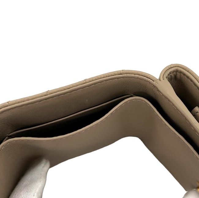 Saint Laurent Origami Trifold Wallet Beige Monogram — view 8