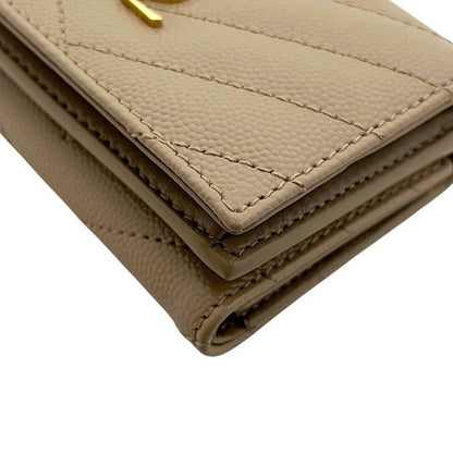 Saint Laurent Origami Trifold Wallet Beige Monogram — view 9