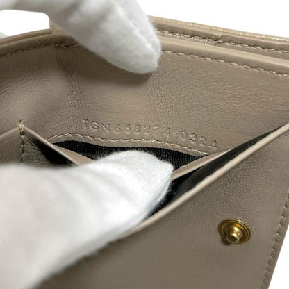 Saint Laurent Origami Trifold Wallet Beige Monogram — view 4