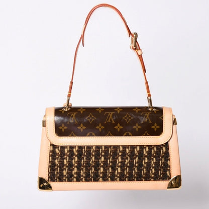 Louis Vuitton Monogram Tweedy Shoulder Bag World Limited Pieces Brown Gold — view 2