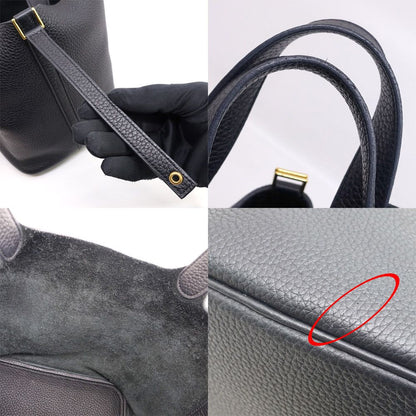 Hermes Picotin Lock MM Taurillon Clemence BK GD Handbag — view 8