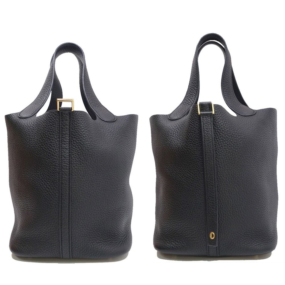 Hermes Picotin Lock MM Taurillon Clemence BK GD Handbag — view 3