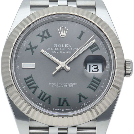 Rolex Datejust 41 Watch Jubilee Calf Troman Wimbledon Box 18k White Gold