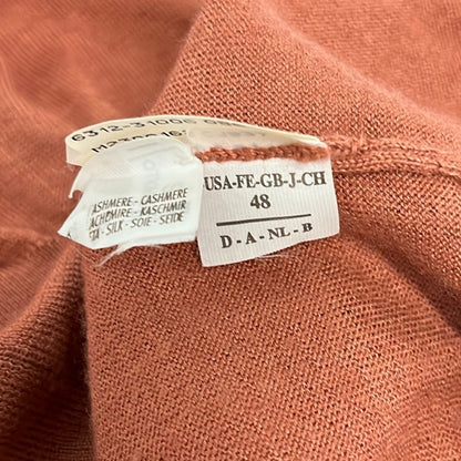 Brunello Cucinelli Long Sleeve Sweater 48 M Pink Light Gray Neck Cashmere Silk — view 5