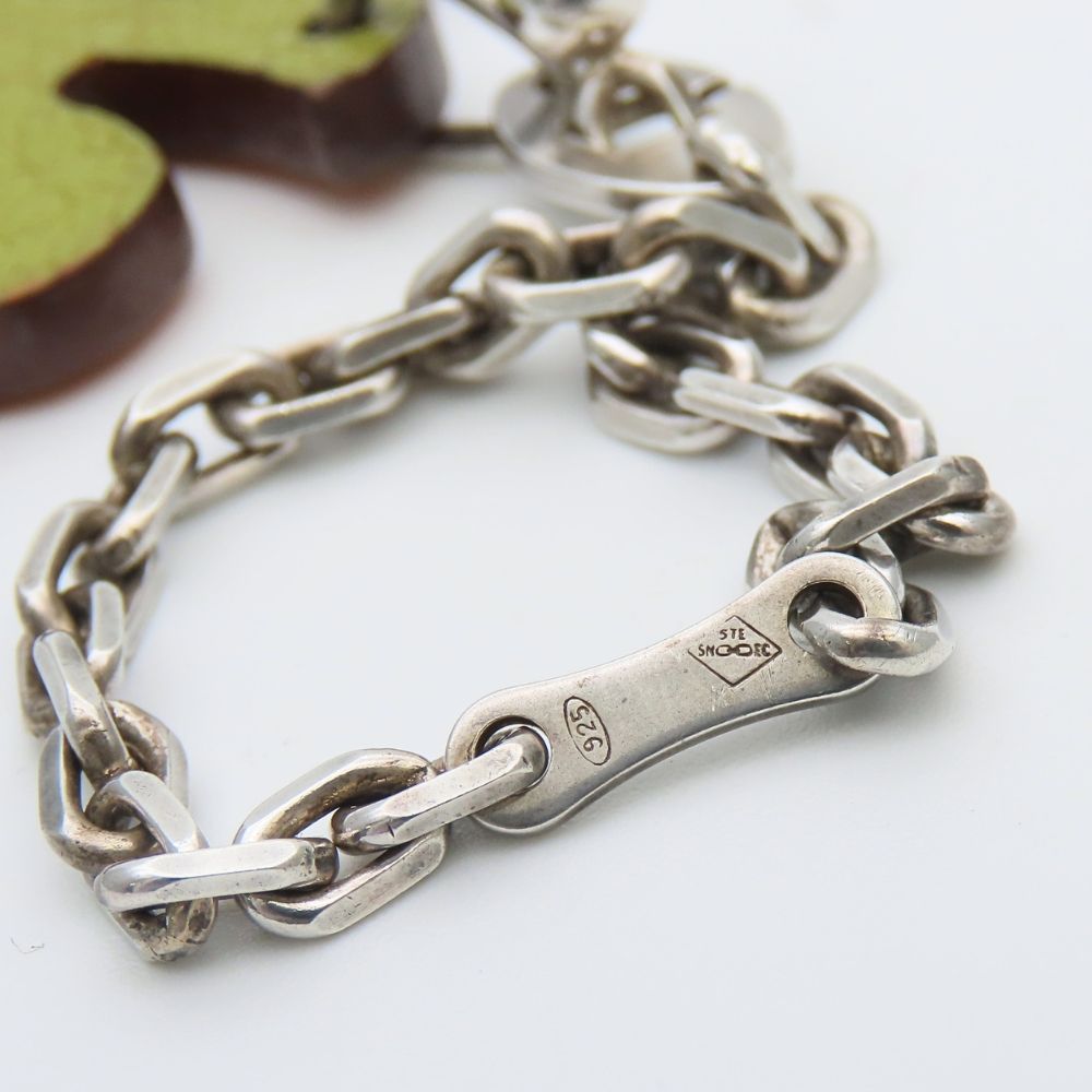 Hermes Bag Charm Clover Leather 925 Sterling Silver Green Orange Key Holder — view 7