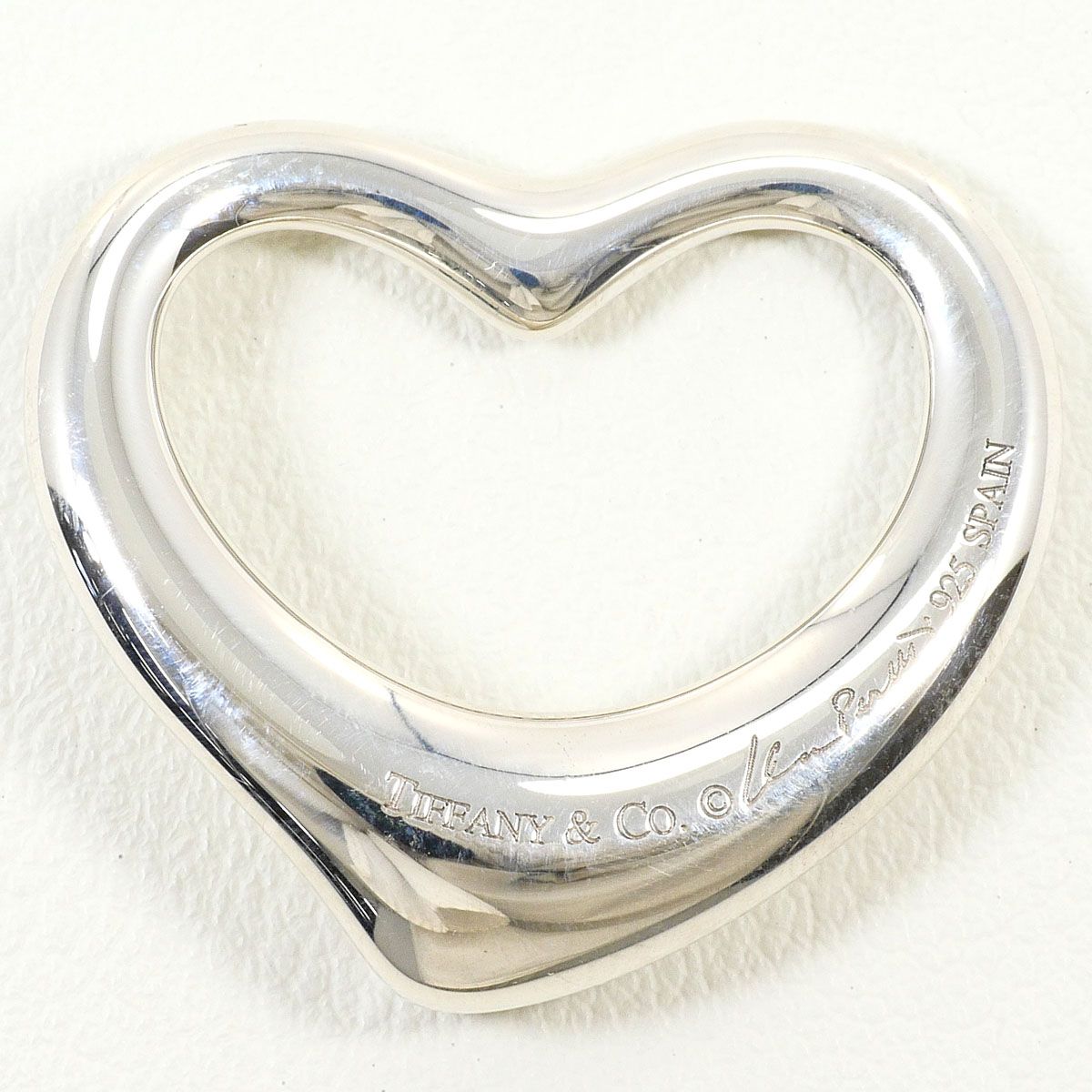 Tiffany & Co Open Heart 925 Sterling Silver Pendant Top — view 2