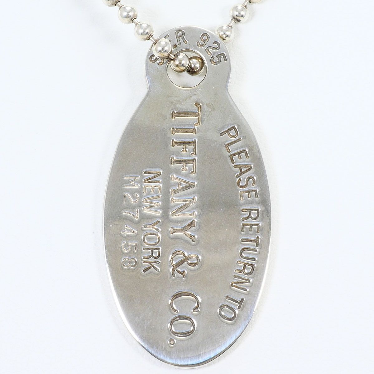 Tiffany & Co Return to Oval Long 925 Sterling Silver Necklace 90 cm