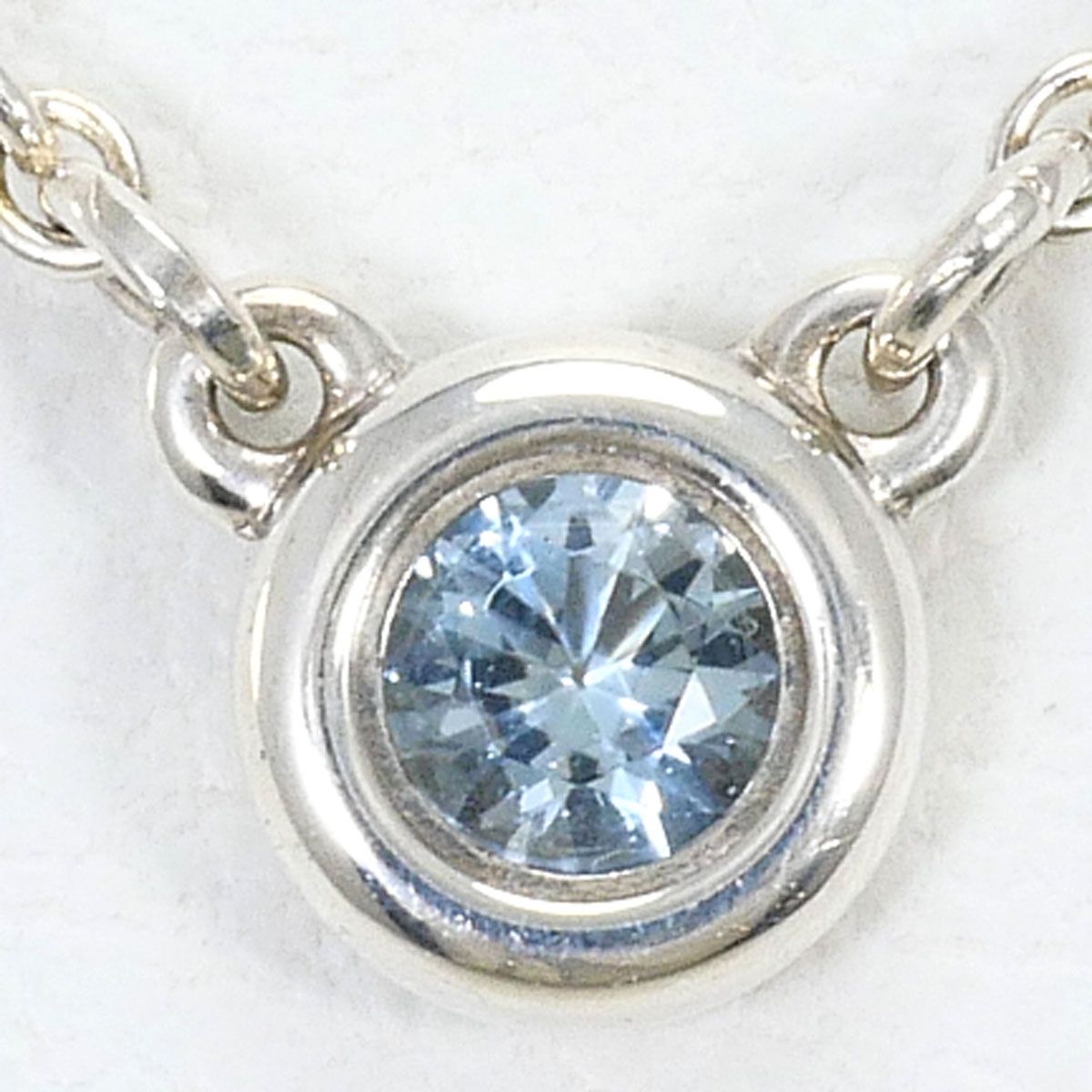Tiffany & Co by the Yard 925 Sterling Silver Necklace Aquamarine 41 cm
