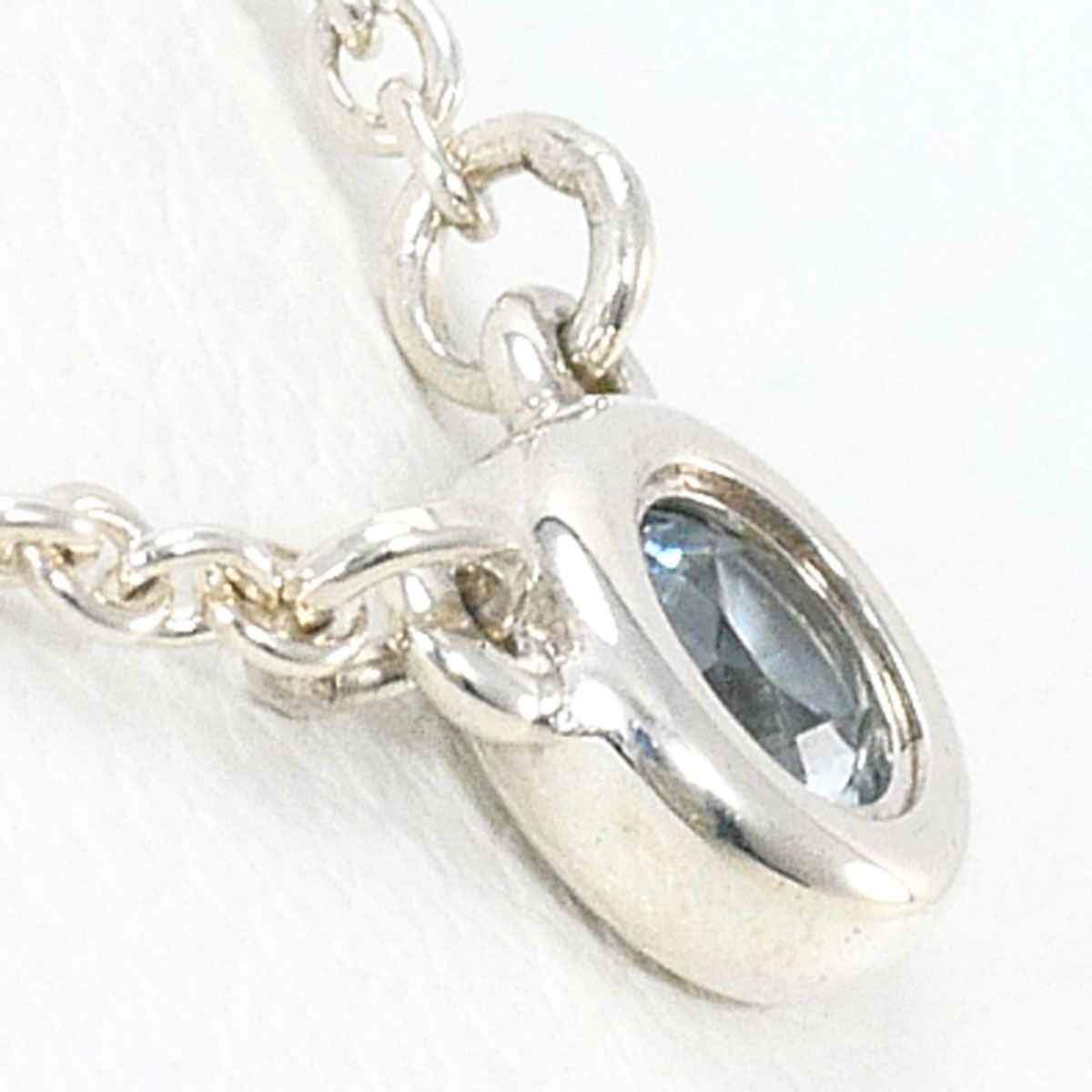 Tiffany & Co by the Yard 925 Sterling Silver Necklace Aquamarine 41 cm — view 2