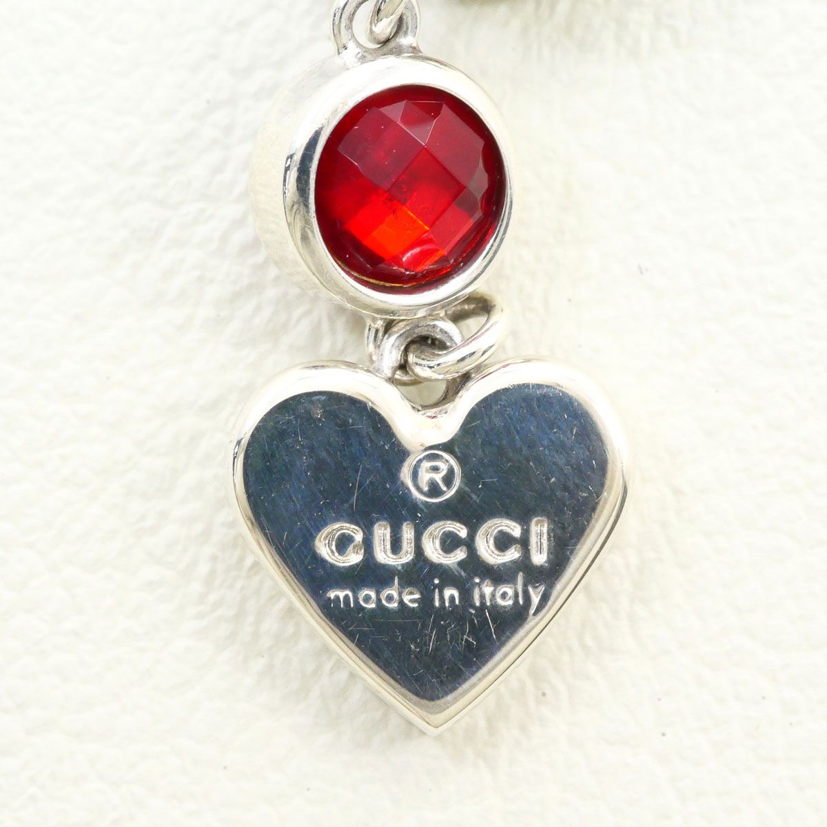 Gucci 925 Sterling Silver Necklace Red Topaz 41 cm — view 4
