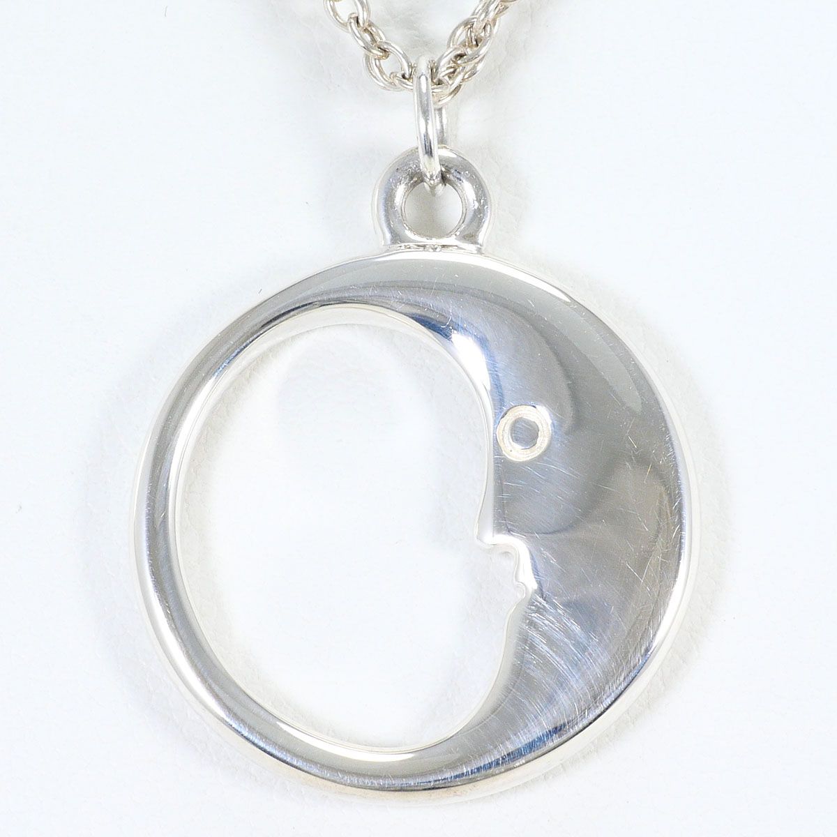 Tiffany & Co Man in the Moon 925 Sterling Silver Necklace 42 cm