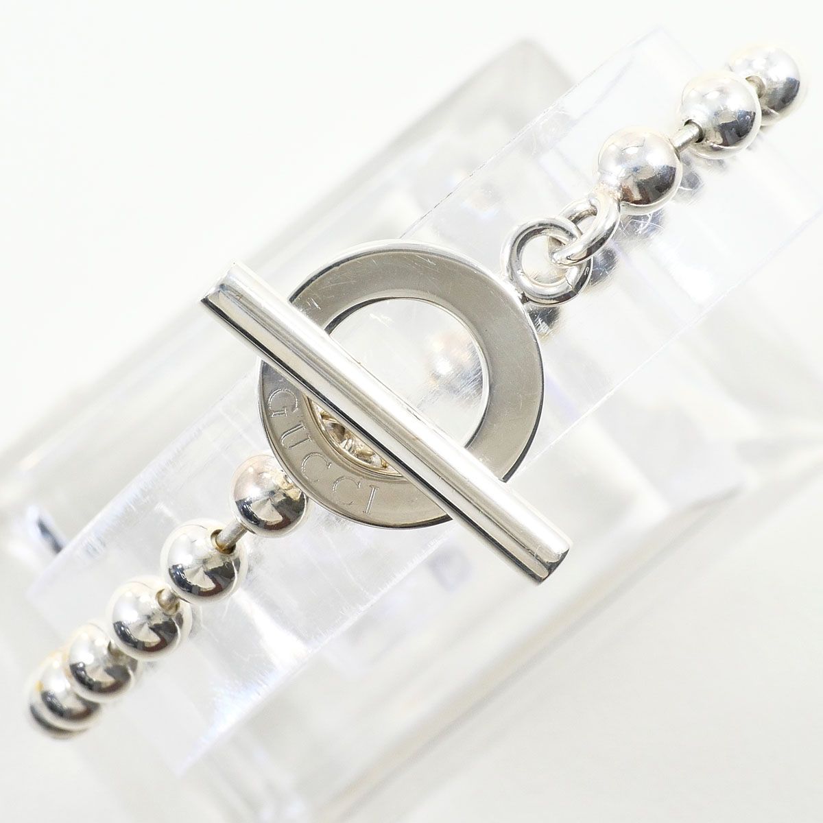 Gucci Ball Chain 925 Sterling Silver Bracelet 16.5 cm