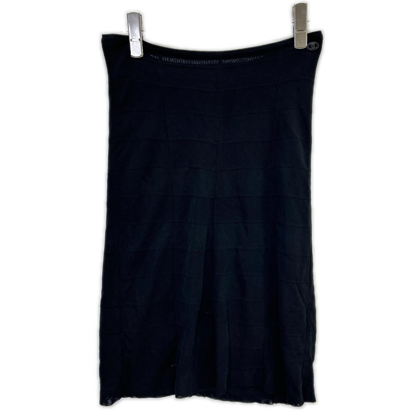 Chanel Black Rayon Skirt 38