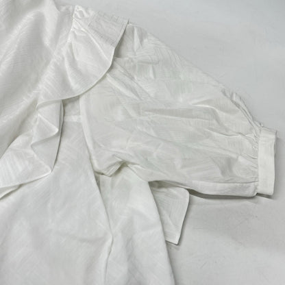 Chanel Chain CC Logo Button Ruffle Half Sleeve Blouse 36 — view 5