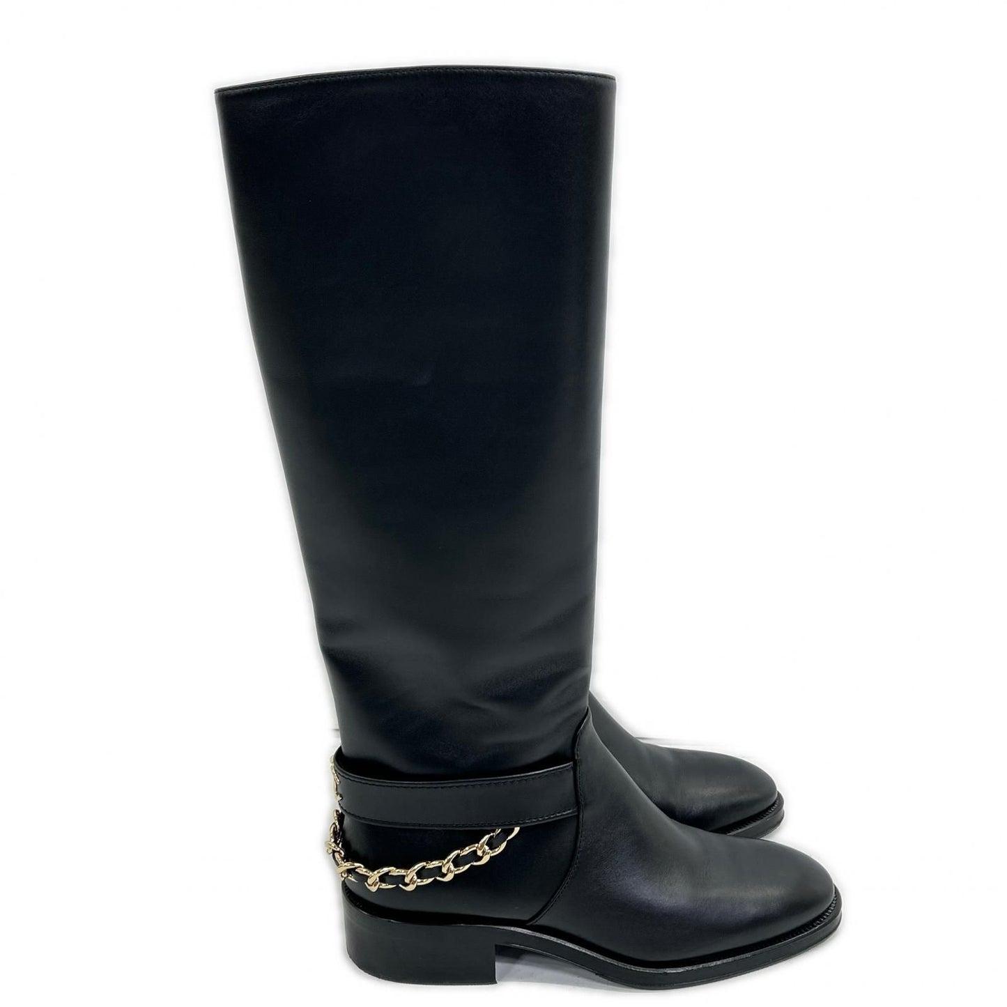 Chanel CC Logo Chain Long Boots 39c — view 3