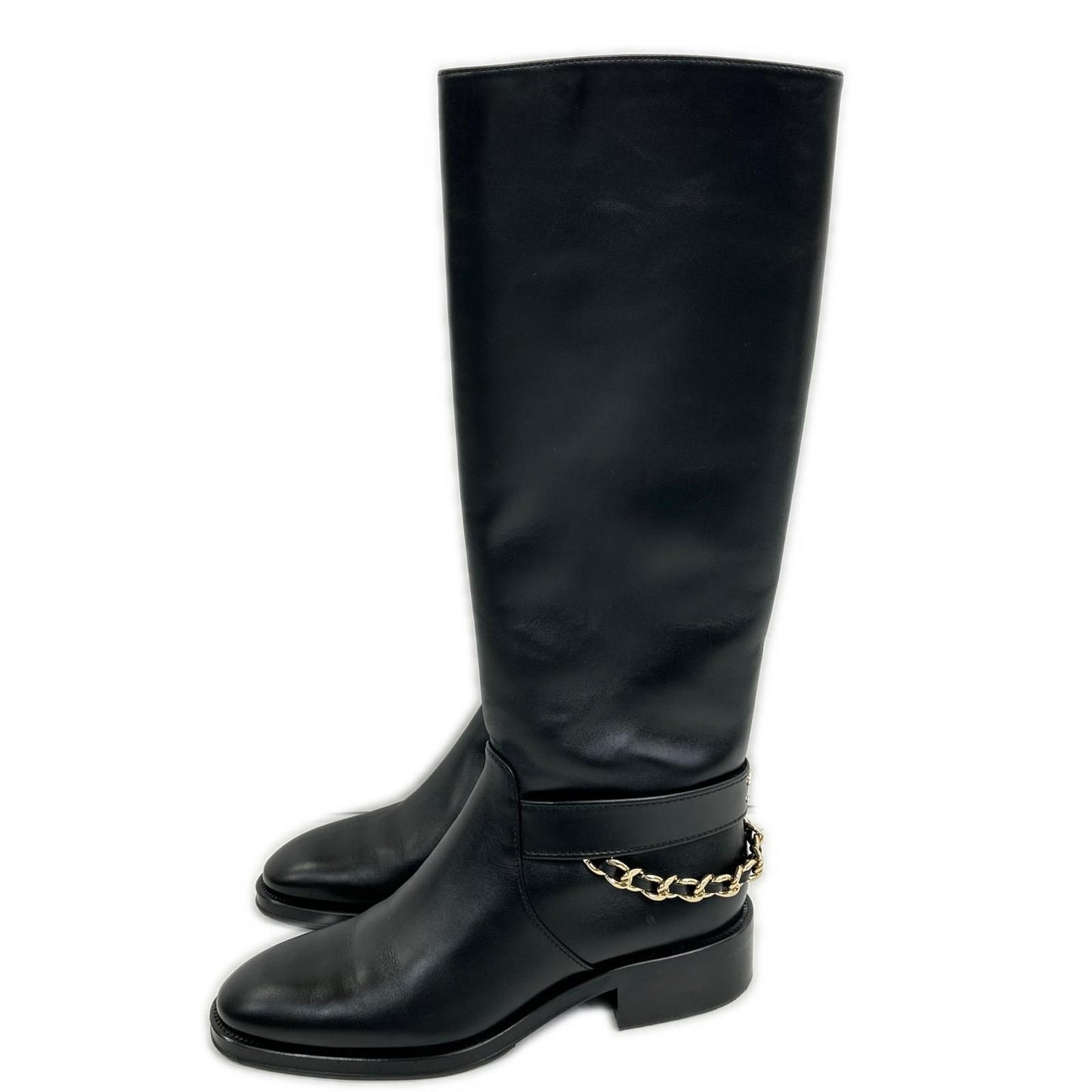 Chanel CC Logo Chain Long Boots 39c