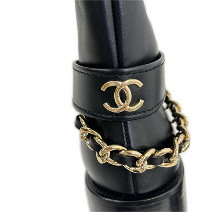 Chanel CC Logo Chain Long Boots 39c — view 7
