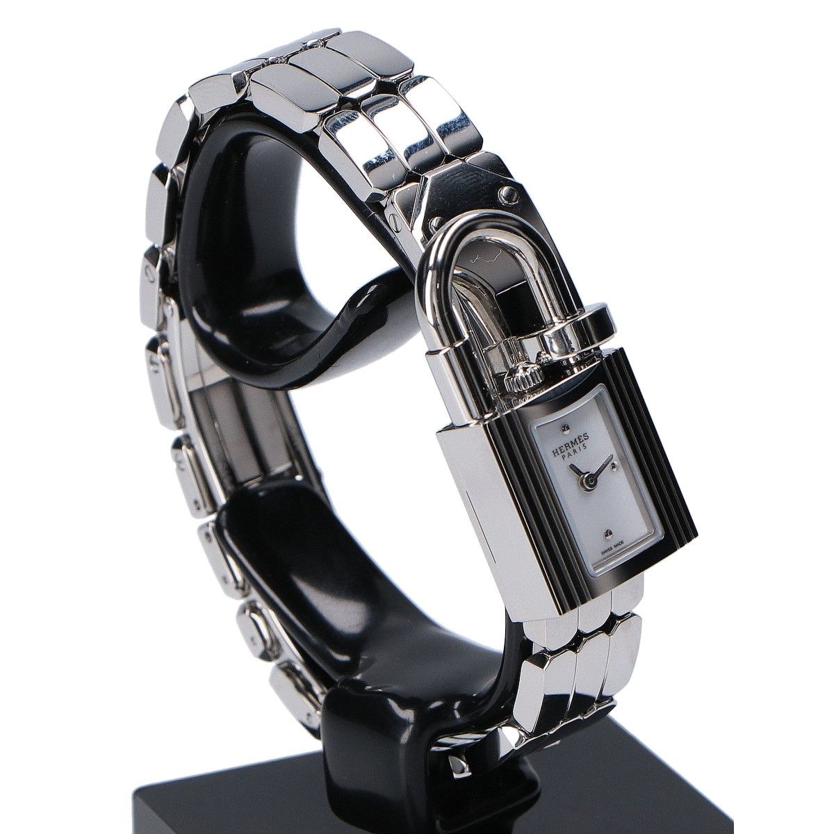 Hermes Kelly Watch Mini Spark Ring White Lacquer Dial Quartz — view 5