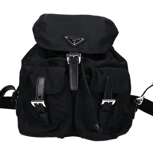 Prada Tessuto Nylon Leather Triangle Plate Backpack